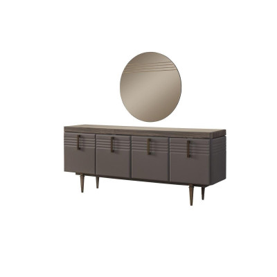 Dressoir Sideboard Grijs Kast Spiegel Commode Hout Set Commode