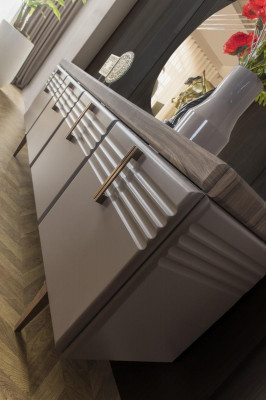 Dressoir Sideboard Grijs Kast Spiegel Commode Hout Set Commode