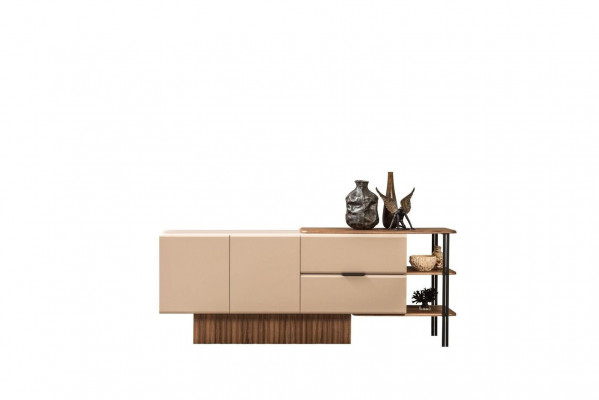 Dressoir Houten kast Dressoir Kast Hout Beige Modern