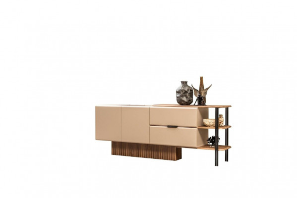 Dressoir Houten kast Dressoir Kast Hout Beige Modern