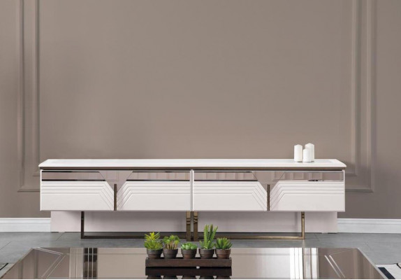 Sideboard RTV Lowboard TV-standaard Houten kast Kast Hout Wit Ontwerp
