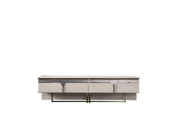 Sideboard RTV Lowboard TV-standaard Houten kast Kast Hout Wit Ontwerp