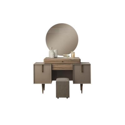 Vanity console dressing table wood gray mirror bedroom