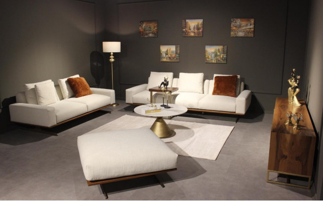 Woonkamer Set 6-delig Compleet Design Modern Bankstel Driepersoons Salontafel