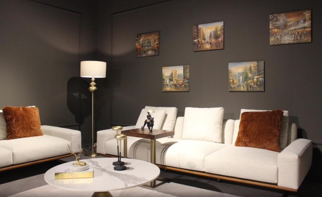 Woonkamer Set 6-delig Compleet Design Modern Bankstel Driepersoons Salontafel