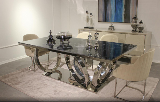 Moderne inrichtingsset Luxe meubels Eettafel Nieuw 4 stoelen Ontwerp dressoir