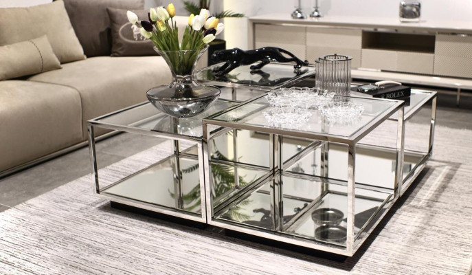 Moderne glazen salontafel woonkamer meubels nieuw design inrichting