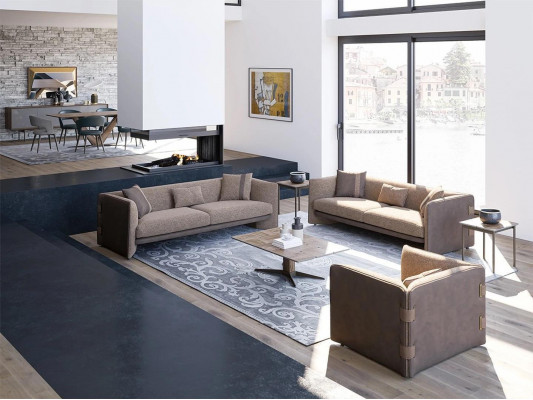 Ontwerp Luxe Woonkamer 6-delige Set gestoffeerde meubels Inrichting Driepersoons Bankstellen