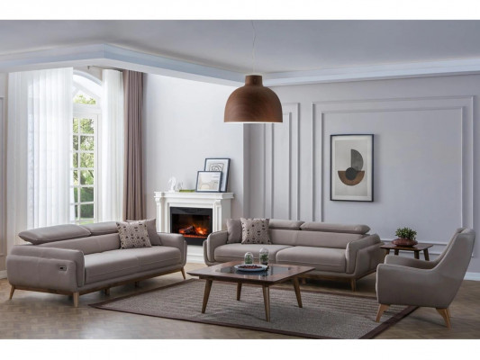 Woonkamer 2x bankstel driezits kunstleer modern fauteuil nieuw design salontafel