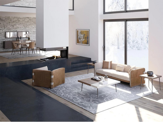 Compleet 5-delige meubels Driezitsbank Luxe fauteuil Modern Houten salontafel