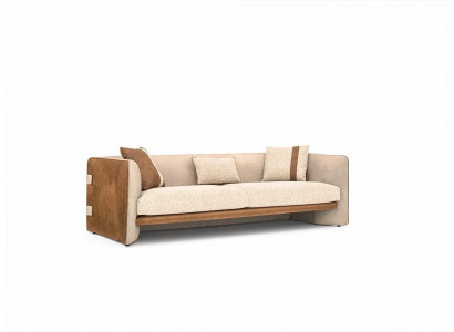 Beige bank Luxe driezitsbank Moderne inrichting gestoffeerde meubelen Textiel