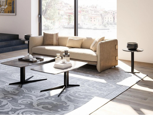 Beige luxe gestoffeerde meubels Modern ontwerp Driezitsbank Woonkamer Inrichting