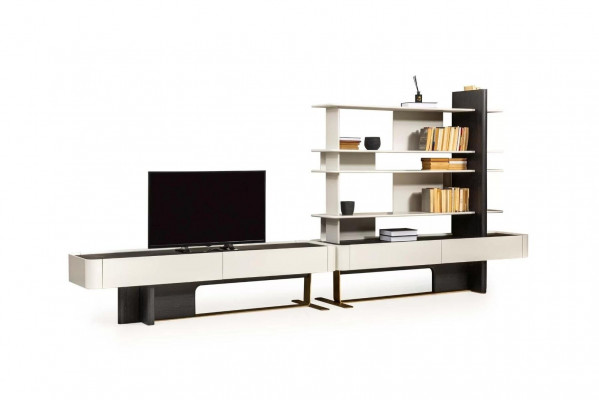 Woonwand Sideboard RTV Lowboard Planken TV Stand Kast Hout Wit