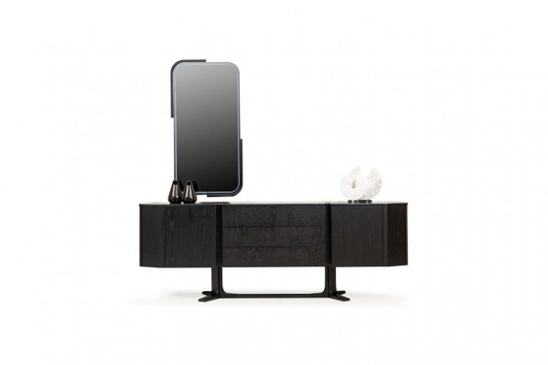 Dressoirgroep dressoir met spiegel ladekast kast zwart set