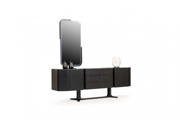Dressoirgroep dressoir met spiegel ladekast kast zwart set
