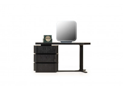 Kaptafel met spiegel console tafel kaptafel hout zwart set