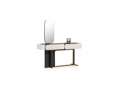 Kaptafel Kaptafel Console Tafel Spiegel Hout Wit Ontwerp Set
