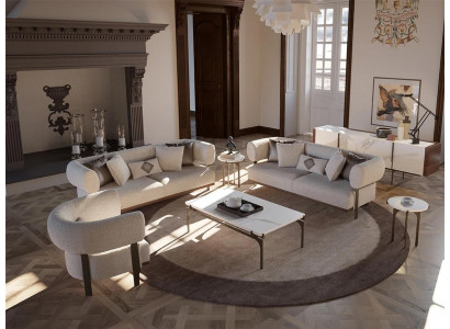 Woonkamer Luxe Modern 2x bank Tweezits Bekleding Textiel Design Inrichting