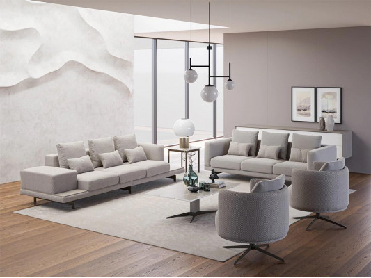 Compleet set 6-delig 2x bank van drie nieuw 2x fauteuil luxe woonkamer salontafel