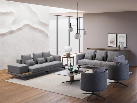 Ontwerp bankstel 2x bank 3-zits set fauteuil bank modern luxe nieuw gestoffeerd