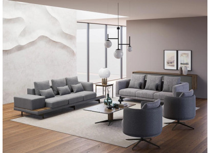 Ontwerp bankstel 2x bank 3-zits set fauteuil bank modern luxe nieuw gestoffeerd
