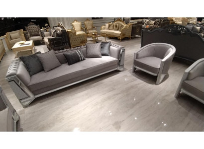Premium meubel woonkamerset met 3+3+1 zitplaatsen bankstel, 2 banken, fauteuil