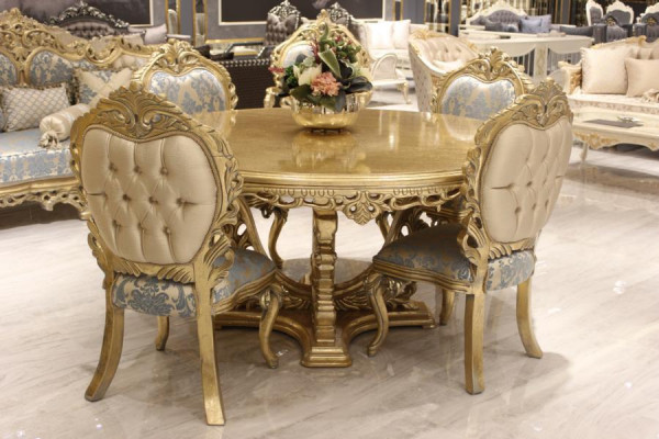 Eetkamerset 4 stoelen Set Eetkamer Designer Houten Stoel Set Ronde Tafel Nieuw