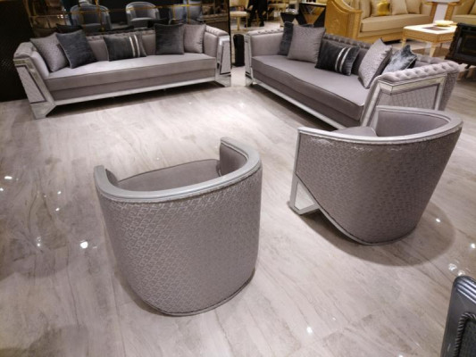Elegante meubelbankstelset 3+1+1 bankstelbanken 2x fauteuil grijs