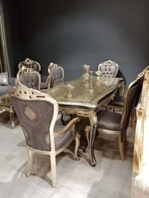 Moderne eetkamermeubels luxe eettafel + 6x stoelen tafel stoelen