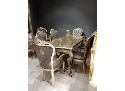 Moderne eetkamermeubels luxe eettafel + 6x stoelen tafel stoelen