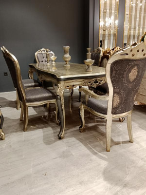 Moderne eetkamermeubels luxe eettafel + 6x stoelen tafel stoelen