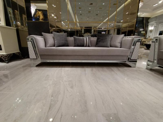Elegante woonkamer meubels Bankstel 3-zits Hoogwaardige bankstel 3-zits Grijs