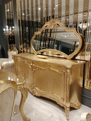 Luxe dressoir met spiegel set commode houten laden Klassiek