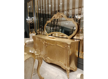 Luxe dressoir met spiegel set commode houten laden Klassiek