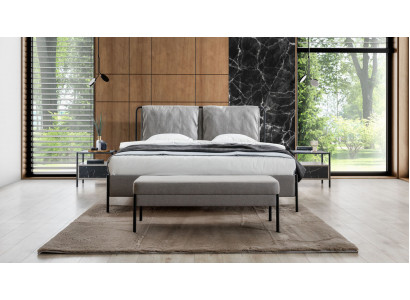 Exclusieve slaapkamer tweepersoonsbed metalen frame Moderne bank Luxe meubels