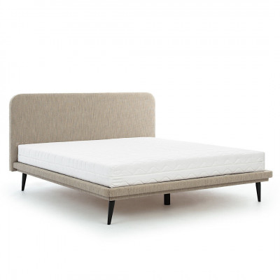 Bruin gestoffeerd bed Slaapkamer Bedden Designer Luxueuze textielbedden