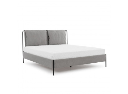 Moderne slaapkamer bed Grijs tweepersoonsbed Metaalframe Stoffen bedden