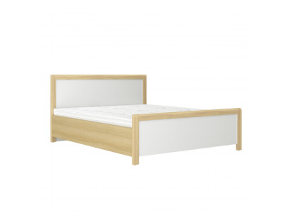 Slaapkamer houten bed Wit tweepersoonsbed Ontwerper Licht houten frame Nieuw