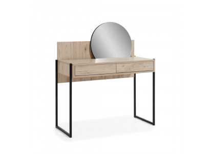 Bruine kaptafel met spiegel Moderne make-uptafel Luxe houten meubels
