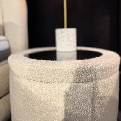 Witte nachtkastje slaapkamer meubels houten frame designer glasplaat