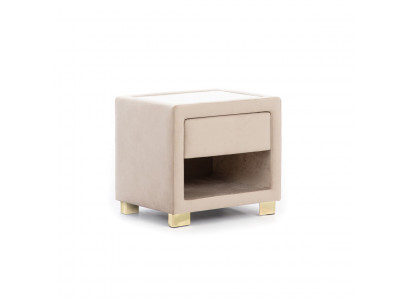 Beige Vierkante Nachtkastje Ontwerper Houten Frame Moderne Meubels Nieuw