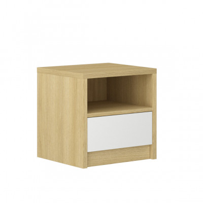 Lichtbruine nachtkastje met 1 lade - ontwerp slaapkamer houten console