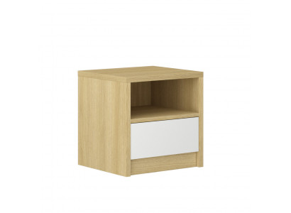 Lichtbruine nachtkastje met 1 lade - ontwerp slaapkamer houten console