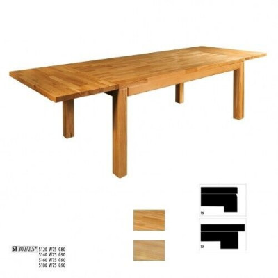 Uittrekbare eettafel Houten tafel Handgemaakt massief hout Nieuw 180x200cm