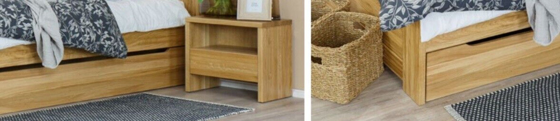 Slaapkamermeubilair 3-delig set Bed Nachtkastjes 2x Bedden Echt hout Massief hout
