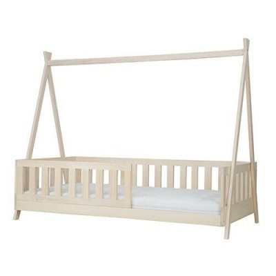 Houten bed Echt houten bed Bedden Hemelbed Hotel 90x200 Stijl Massief meubilair Nieuw
