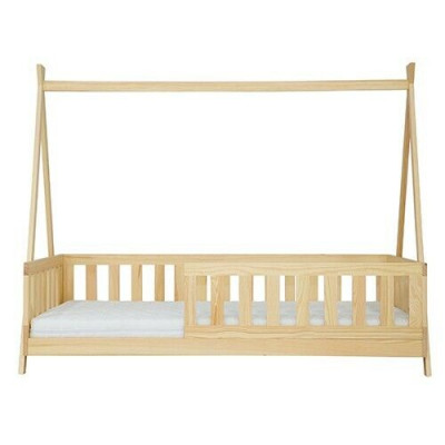 Houten bed Echt houten bed Bedden Hemelbed Hotel 90x200 Stijl Massief meubilair Nieuw