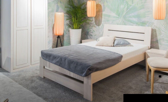 Bed Hout Massieve Bedden 100x200cm Eenpersoonsbed Massief meubilair Meubels Slaapkamer