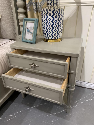 Nachtkastje ontwerp bijzettafels slaapkamer houten consoles meubels luxe grijs