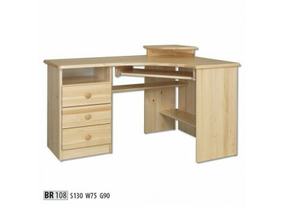 Tafel Houten bureau Tafels Hoektafel Computertafel Massief echt hout